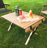 Eierrollentisch aus Massivholz Buche Klappbarer Outdoor-Campingtisch Gartenmöbel