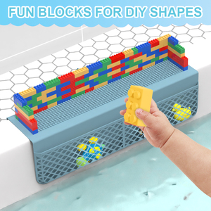 Bloc <span class=keywords><strong>de</strong></span> construction <span class=keywords><strong>Baignoire</strong></span> en silicone Bplash Guard avec ventouses pour enfants Douche <span class=keywords><strong>Baignoire</strong></span> Topper <span class=keywords><strong>Baignoire</strong></span> Splash Guard Play Shelf Area - Product Image 2