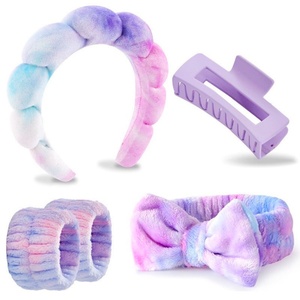 Ensemble d'accessoires capillaires pour femmes : bandeau en tissu, serre-tête et pinces à cheveux pour le soin de la peau et le démaquillage - Product Image 1