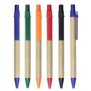 Bolígrafos ecológicos personalizados con logotipo, bolígrafos reciclados, bolígrafos retráctiles con agarre cómodo natural - Product Image 1