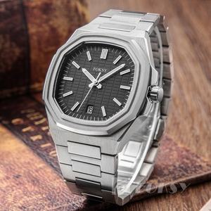 Fabricant de Montres en Gros Personnalisées Classiques Carrées, Montres Homme Étanche en Acier Inoxydable à Quartz Japonais avec Date et Coffret - Product Image 4