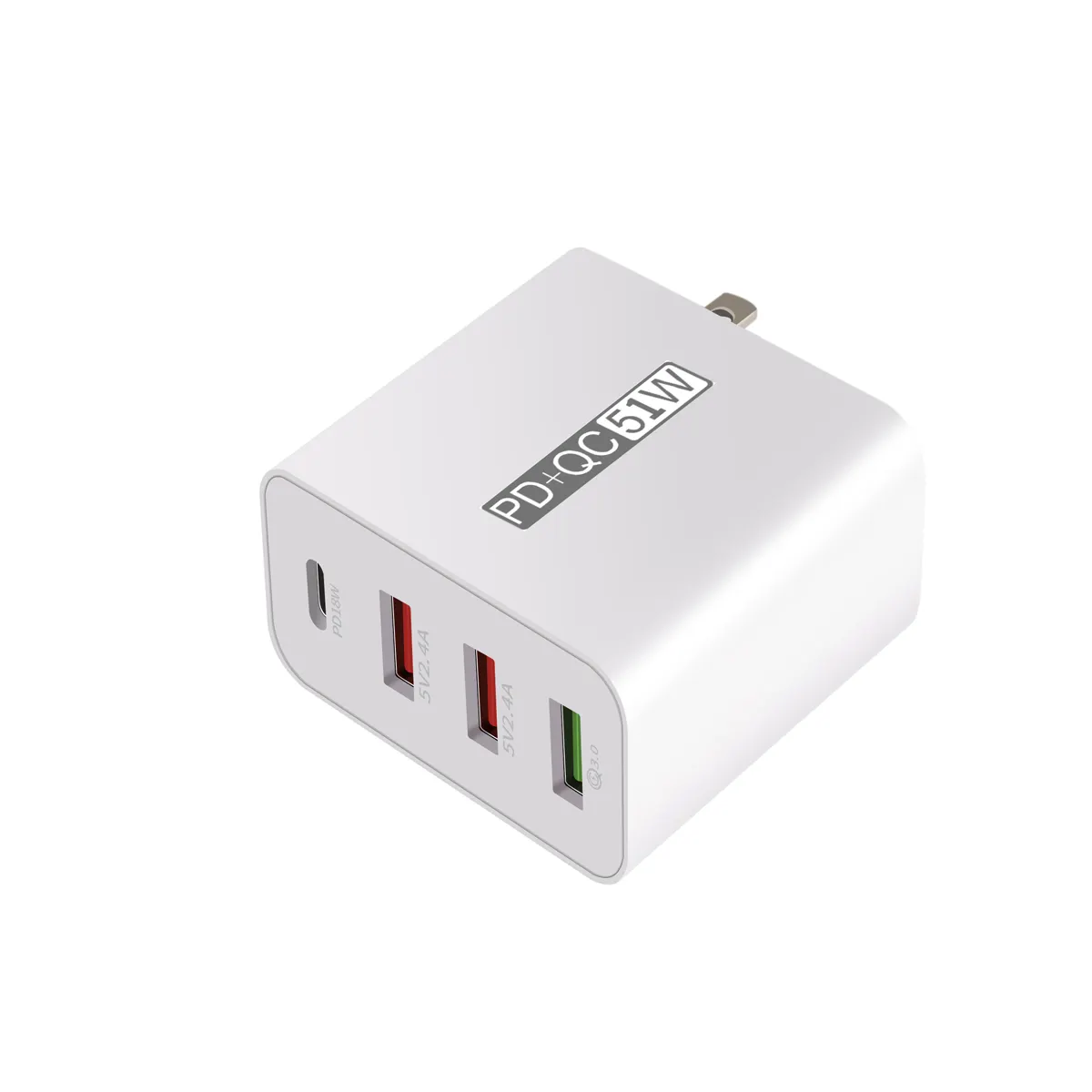 4 in 1 PD 20W Fast Charging 3 USB 1 Type C QC3.0 Quick Charger For iPhone Samsung Travel PD Charger adaptor