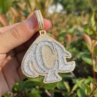 Collier pendentif lettre ACE Hip-Hop pour homme, chaîne en corde avec micro-pavé de zircon incrusté, bijoux tendance