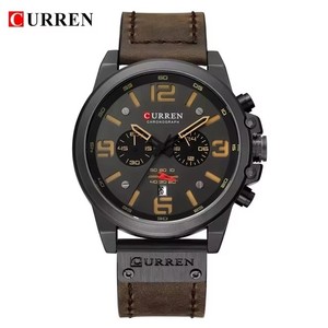 Nouvelle montre à quartz pour homme avec boîtier en alliage sport 8314, bracelet en cuir, cadran à aiguilles, étanche, date automatique, style business décontracté - Product Image 2