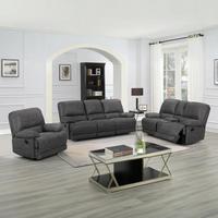 Ensemble de canapés inclinables électriques et manuels en tissu technique moderne avec fonction de massage rafraîchissant extensible et structure en bois pour salon