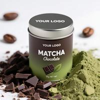 Marque privée OEM Organique USDA UE Poudre de matcha de thé vert de qualité cérémonielle Boîte en conserve 30g 3A-6A Matcha au chocolat aromatisé