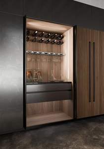 Nouveaux designs de cuisines modernes en placage de bois personnalisé et laque noire mate pour armoires de cuisine modulaires - Product Image 4