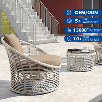Ensemble de meubles d'extérieur en rotin PE élégant et minimaliste avec cadre en aluminium, canapés de jardin, canapé d'extérieur