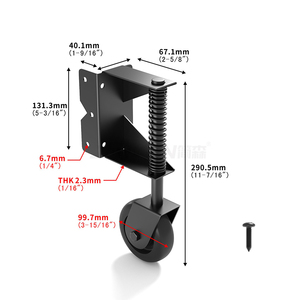 Roue de portail robuste <span class=keywords><strong>en</strong></span> stock local aux États-Unis avec plaque de montage universelle à <span class=keywords><strong>360</strong></span> degrés, roue de portail à ressort pour portail <span class=keywords><strong>en</strong></span> bois - Product Image 3
