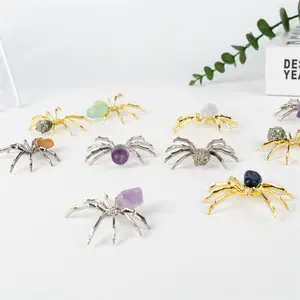 2024 nuovo regalo di cristallo naturale fatto a mano materiale misto artigianale ornamento ragno caduto