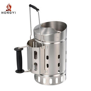 HONGYI Bac d'allumage en acier inoxydable 36x19x33cm pour charbon de bois, allume-feu pour barbecue extérieur - Product Image 1