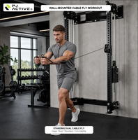 PINJIAN Rack de Squat Multifonctionnel, Cage de Musculation, Machine à Câbles Murale pour Salle de Sport et Fitness à Domicile