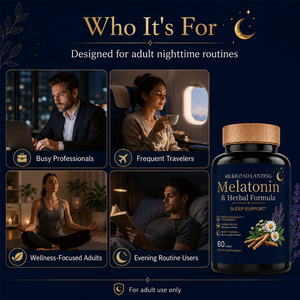 Complément Alimentaire en Comprimés à Base de Plantes avec Mélatonine, Camomille, Valériane, Passiflore et L-Théanine, 60 Comprimés - Product Image 3
