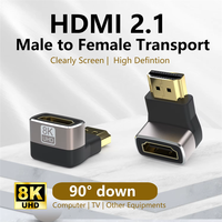 Adaptateur à 90 degrés, angle droit, mâle vers femelle, compatible 8K HDR HD avec ordinateur portable, téléviseur UHD, moniteur, PS5 4