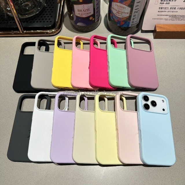 2026 Hot Selling 17 Pro Max Phone Silicon Case Protective Soft Back Cover Shockproof Silicone Case for iPhone 17 16 15 14 13 12