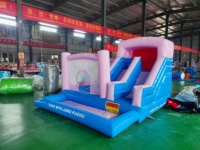 Château gonflable commercial personnalisé en PVC avec piscine à balles, trampoline et toboggan
