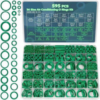 Nouveau kit de joints toriques pour climatisation automobile 595 pièces, boîte d'assortiment universelle de 42 compartiments pour réparation de joints de compresseur en caoutchouc, compatible avec tous les modèles