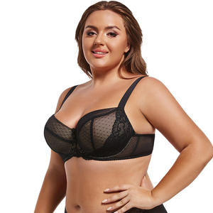 Sujetador Push-Up Negro, Lencería Sexy con Encaje, Talla Grande, para Mujer - Product Image 6