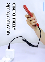 OEM USB Tipo C Cable de resorte 3A USB retráctil a USB C Cable de carga y transferencia de datos para teléfono, tableta, otros dispositivos USB C