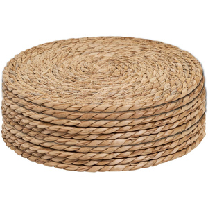 Natural Water Hyacinth Boho Rattan <b>Placemats</b> 12 Inch 13 Inch Woven Braided Wicker <b>Table</b> Mats Rustic Farmhouse Weave <b>for</b> Dining - Product Image 1