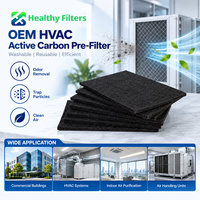 Filtre à air plissé au charbon actif OEM, lavable, pour pré-filtration CVC, élimination des odeurs et des COV, directement de l'usine