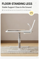 Bureau d'ordinateur ergonomique en bois durable avec tiroir, réglable en hauteur, pliable, portable, avec rangement, table d'étude simple