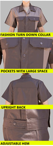 Rapide stock livraison usine logistique garage travail <span class=keywords><strong>tenue</strong></span> 100% coton à manches courtes hommes femmes travailleur uniforme - Product Image 2
