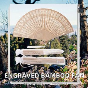 Abanico Plegable de Madera Ecológico Personalizado, Abanico de Bambú Tallado a Mano Estilo Pirámide, para Bodas, Cumpleaños, Fiestas y Manualidades - Product Image 2