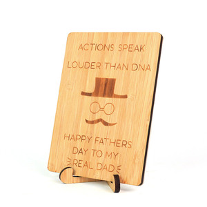 Grazie Papà MI Si È Rivelato Impressionante Legno Biglietto di Auguri Unico Giorno di Compleanno di Legno Del Basamento Del Padre, Grazie, il padre della Sposa Papà - Product Image 2
