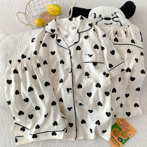 Nuovo Design Estivo: Pigiama Tre Pezzi con Stampa Carina, Maniche Corte, Abbigliamento da Notte per Donna in Cotone Cloud, Taglie M <span class=keywords><strong>L</strong></span> XL 2XL (Misura Asiatica) - Product Image 6