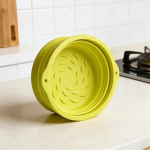 Bol de levage pliable en silicone écologique et réutilisable avec logo personnalisé, panier de levage pliable en silicone pour pain au levain - Product Image 5