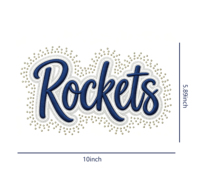 Patch 3D personnalisé en strass à paillettes, lettrage en relief, bordure dorée, clous argentés, motif soleil, thermocollant ou à coudre, en feutre, fabrication OEM