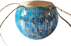 Planteur boule disco <span class=keywords><strong>en</strong></span> gros, planteur suspendu boule disco <span class=keywords><strong>en</strong></span> céramique avec trou <span class=keywords><strong>de</strong></span> drainage et corde pour jardin, maison, véranda - Product Image 2
