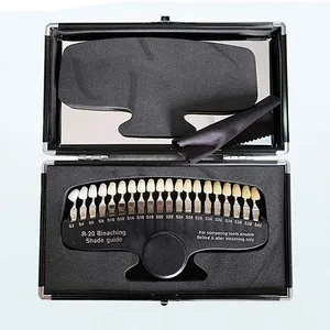 20 Farben Luxus verpackung Dental Bleaching 3D Shade Guide Farb komparator mit Spiegel für Zahn aufhellung