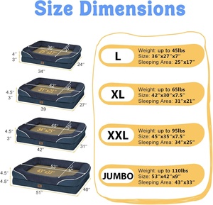 Modern orthopedisch hondenbed voor grote honden, afneembare hoes, waterdicht, fluweel, antislip bodem, orthopedisch schuim, slaapcomfort, slaapbank - Product Image 4