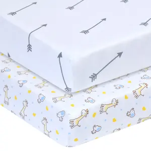 定制设计弹性床单标准有机100% 棉婴儿床床单