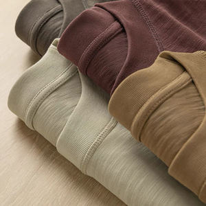 Camiseta de cuello redondo de gran tamaño Premium Camiseta de algodón flameado transpirable - Product Image 3