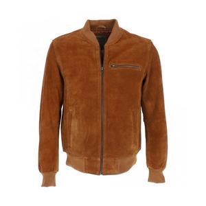 Nueva chaqueta de bombardero informal de moda con cuello levantado en contraste multicolor personalizada, chaqueta de cuero cálida para hombre, chaqueta de invierno para hombre - Product Image 1