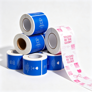 Self Adhesive <b>Sticker</b> Labels Custom Waterproof Oil Proof Laminate <b>Roll</b> Merchandise Box Packaging Hot Stamping - Product Image 1