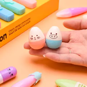 6PCS Cute Mini Smiling Face Pill Highlighter Lovely Cartoon Painting Pen Marking Pens studenti imparano forniture di cancelleria