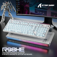 ATTACK SHARK Nouveau Modèle R98 HE Clavier Filaire à Déclenchement Rapide en Fibre de Carbone Forgée avec Interrupteur Magnétique et Bouton RGB Lightbox 8000Hz