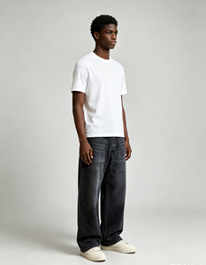 Black Red Selvedge <strong>Denim</strong> Men's Straight Fitting Chain Stitch Hem Vintage Raw 100% Cotton Breathable - Product Image 5