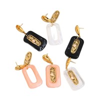 Boucles d'oreilles transfrontalières pour femmes en acier inoxydable, style luxe léger, haut de gamme, design de niche, style vacances, bijoux inaltérables
