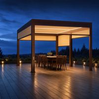 Pergola en aluminium sur mesure Sweet Home, motorisée, manuelle, imperméable, résistante au vent, installation facile pour jardin, cour, terrasse