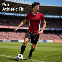 Maillot de football respirant en maille Kata, imprimé par transfert thermique, à séchage rapide, en polyester, avec logo et numéro, pour adulte, pour matchs d'équipe