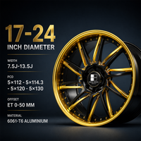 Jantes forgées en deux parties Y Spoke Or Noir 18 19 20 21 pouces 5x112 6061-T6 pour BMW M4 Audi, alliage concave personnalisé, directement de l'usine