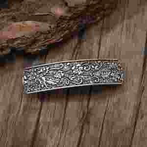 Retro Embossed Pattern Hairpin Spring <b>Clip</b> Fashion Versatile Hair Accessories Viking Norwegian Style Jewelry Spring Hair <b>Clip</b> - Product Image 1