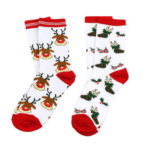 Bonne année noël vacances chaussettes tricot <span class=keywords><strong>fantaisie</strong></span> dessin animé doux coton adulte femmes hommes chaussettes de noël - Product Image 3