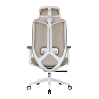Chaise de bureau exécutive moderne avec appuie-tête réglable, dossier en maille, accoudoirs réglables, hauteur réglable, pieds pivotants en PP