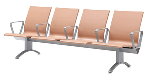 Chaise d'aéroport avec structure métallique, siège d'attente public avec accoudoirs pour gare, hôpital, banque, hall - Product Image 5